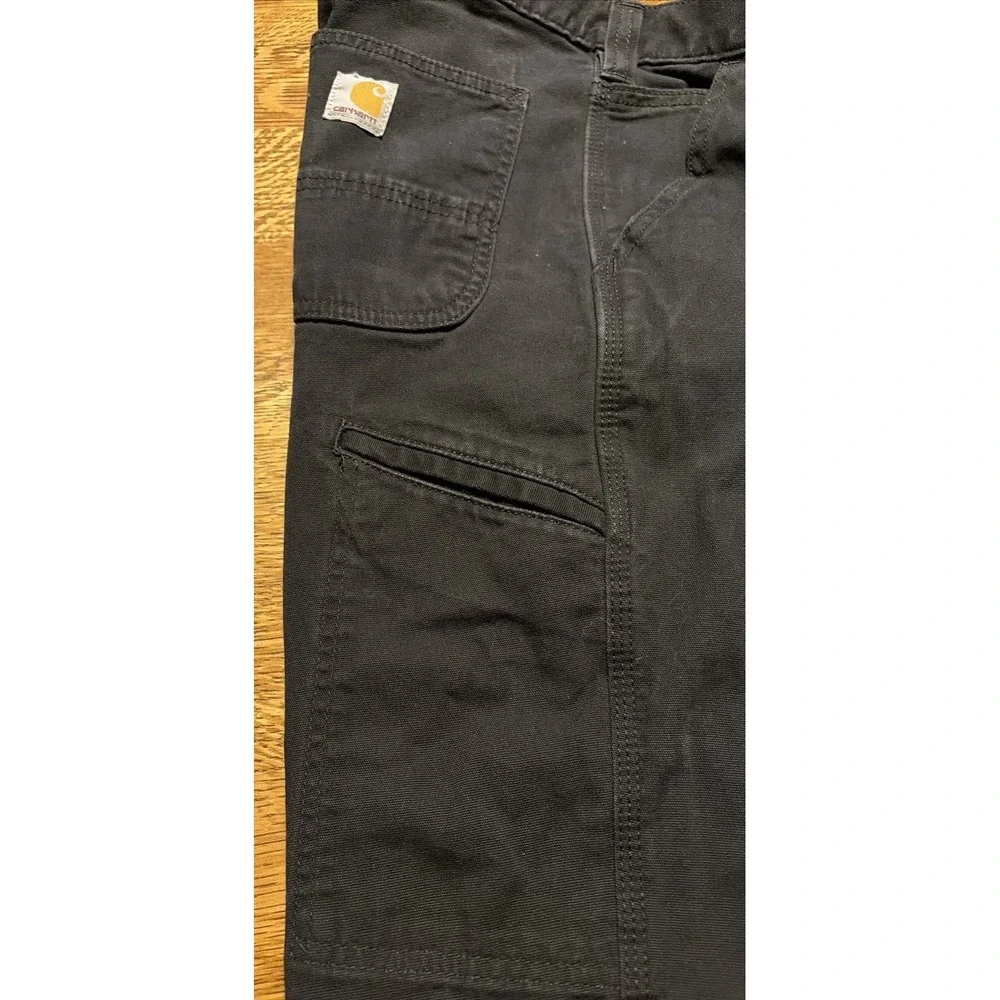 Carhartt Pants Men's 34x28 Black Canvas Work Relaxed Fit Carpenter - Picture 2 of 8